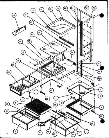 Refrigerator shelving and drawers