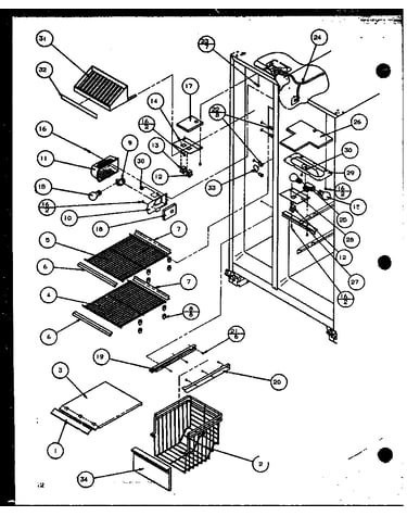 Freezer shelving and refrigerator light