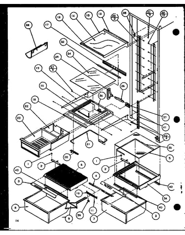 Refrigerator shelving and drawers