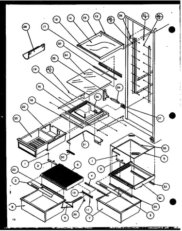 Refrigerator shelving and drawers