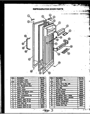 Refrigerator door parts