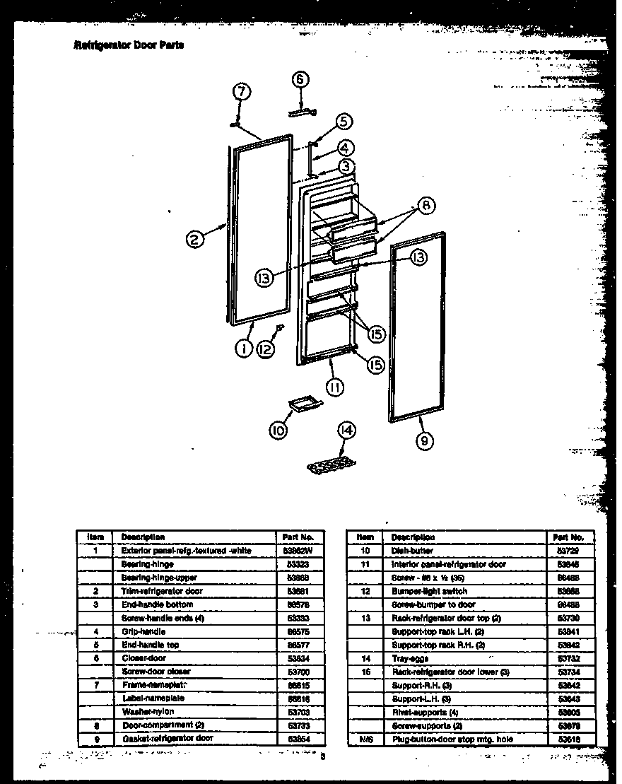 Refrigerator door parts