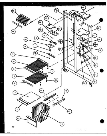 Freezer shelving and refrigerator light (szi20k/p1102507w)