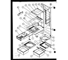 Amana 36551-P1108802W refrigerator shelving and drawers (36551/p1108801w) (36551/p1108802w) (36558/p1108803w) (36558/p1108804w) diagram