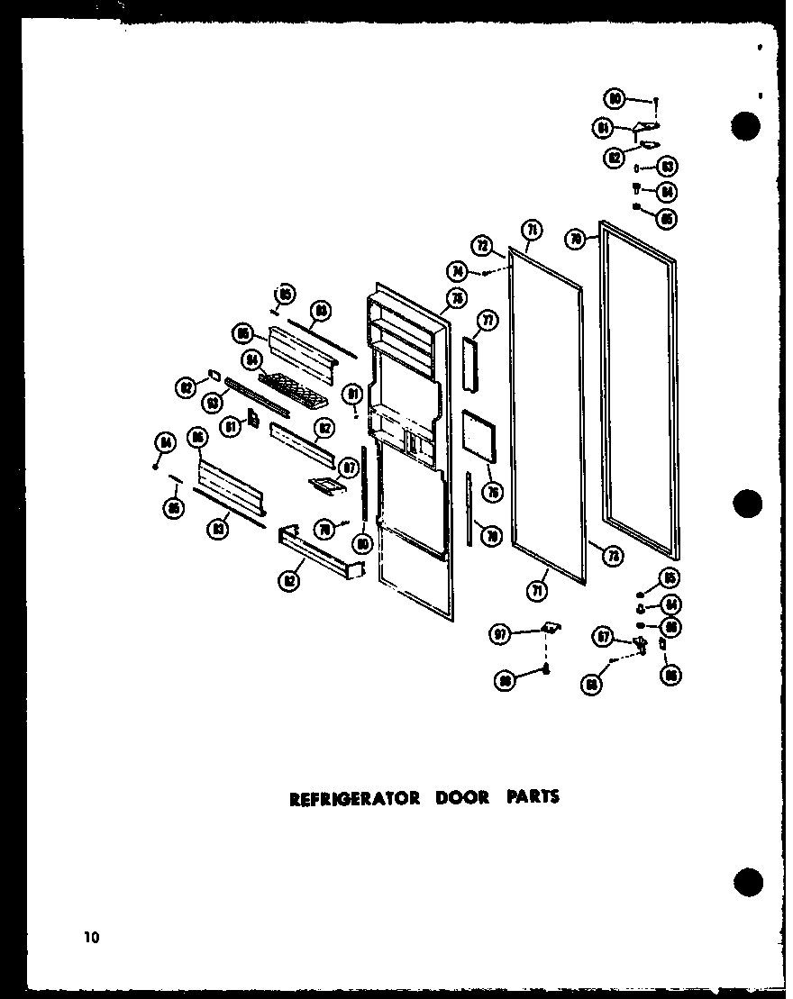 Refrigerator door parts