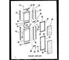 Amana SRI19W-AG-P60340-50WG freezer door assy diagram