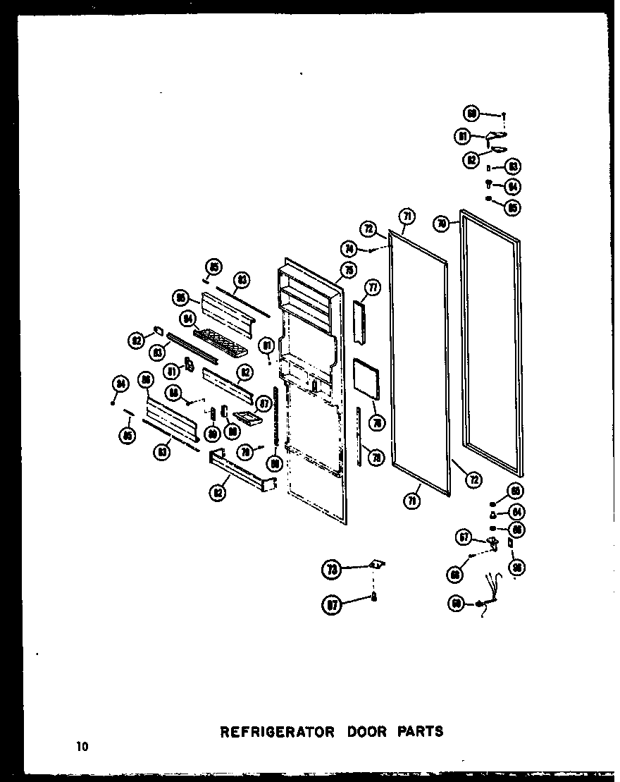 Refrigerator door parts