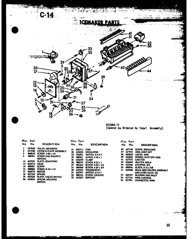 Icemaker parts (sdi525e-c/p74870-9wc) (sdi525e/p74870-9w) (sdi525e-a/p74870-9wa) (sdi525e-l/p74870-9wl) (sdi525e-g/p74870-9wg)