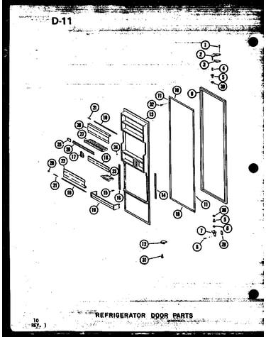 Refrigerator door parts