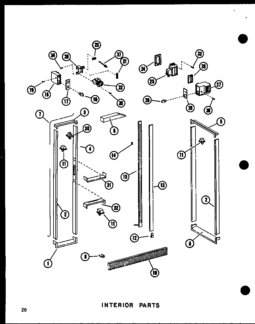 Interior parts (sri19c-c/p73320-54wc) (sri19c-a/p73320-54wa) (sri19c-g/p73320-54wg) (sri19c/p73320-54w) (sri19c-l/p73320-54wl) (sdi22c-c/p73320-53wc) (sdi22c/p73320-53w) (sdi22c-a/p73320-53wa) (sdi22c-l/p73320-53wl) (sdi22c-g/p73320-53wg) (sdi25c-c/p73320