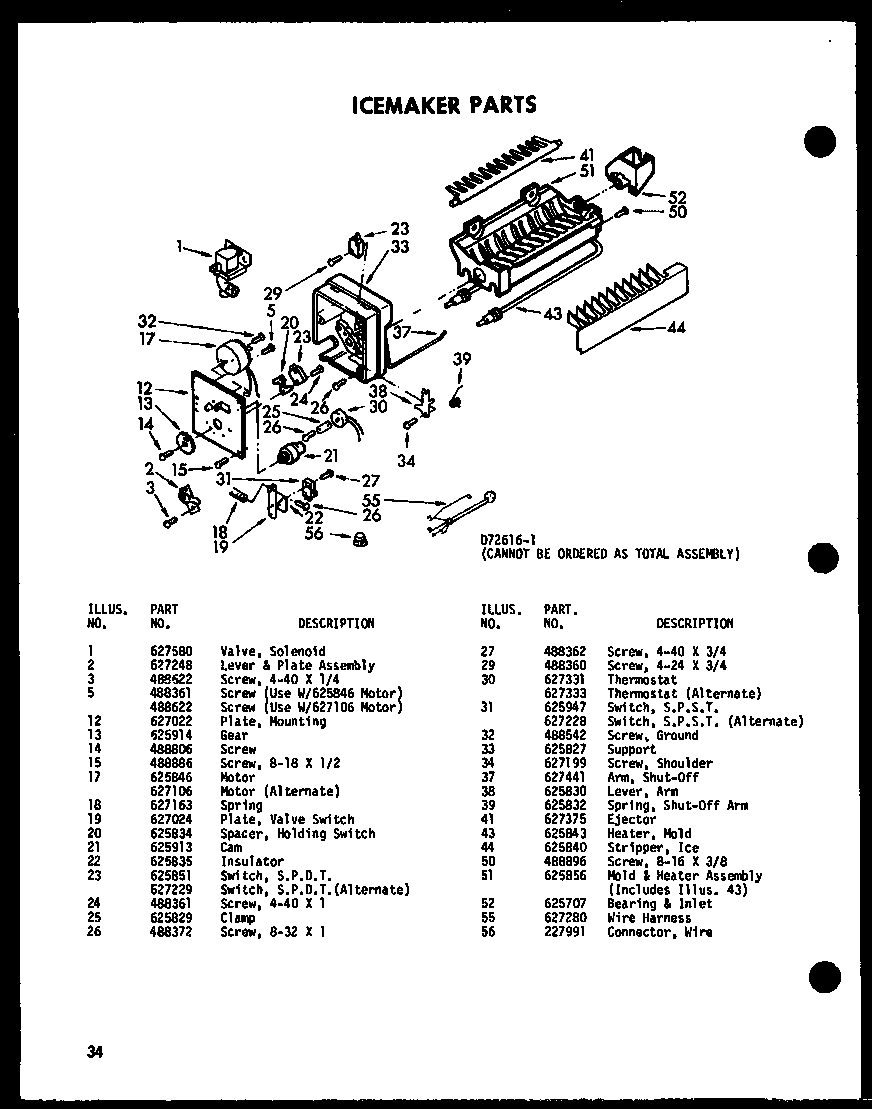 Icemaker parts (sri19d/p73900-15w) (sdi22d/p73900-16w) (sdi25d/p73900-17w)