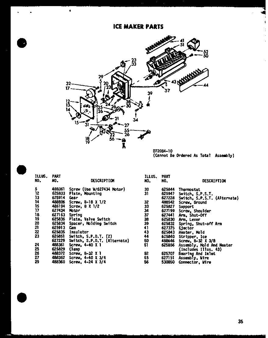 ICE MAKER PARTS (CSDI25D/P73900-18W)