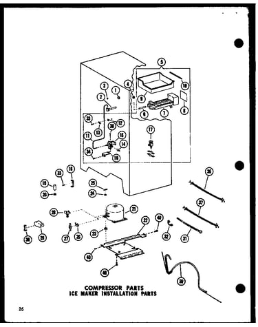 Compressor parts ice maker installation parts