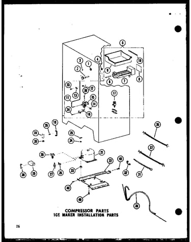 Compressor parts ice maker installation parts