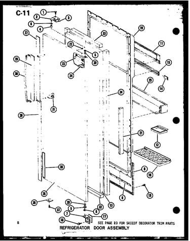Refrigerator door assembly (sr22f-c/p75400-2wc) (sr22f/p75400-2w) (sr22f-a/p75400-2wa) (sr22f-l/p75400-2wl) (sr22f-g/p75400-2wg) (sr25f-l/p75400-3wl) (sr25f/p75400-3w) (sr25f-g/p75400-3wg) (sr25f-c/p75400-3wc) (sr25f-a/p75400-3wa) (sr522f-g/p75400-4wg) (s