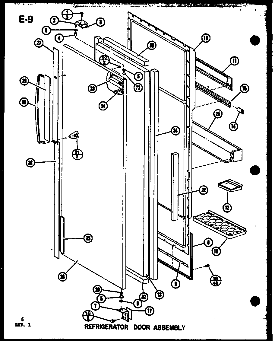 Refrigerator door assembly (sl22f-c/p75400-13wc) (sl22f/p75400-13w) (sl22f-a/p75400-13wa) (sl22f-l/p75400-13wl) (sl22f-g/p75400-13wg) (sli22f-l/p75400-12wl) (sli22f-c/p75400-12wc) (sli22f-g/p75400-12wg) (sli22f/p75400-12w) (sli22f-a/p75400-12wa) (sli22f-c
