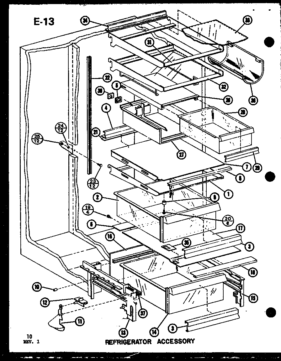 Refrigerator accessory (sl22f-c/p75400-13wc) (sl22f/p75400-13w) (sl22f-a/p75400-13wa) (sl22f-l/p75400-13wl) (sl22f-g/p75400-13wg) (sli22f-l/p75400-12wl) (sli22f-c/p75400-12wc) (sli22f-g/p75400-12wg) (sli22f/p75400-12w) (sli22f-a/p75400-12wa) (sli22f-c/p75