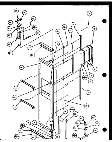 Freezer door hinge and trim parts