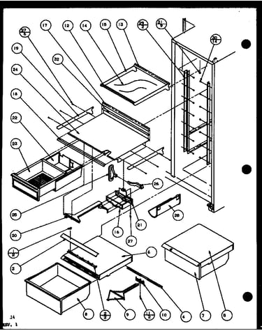 Refrigerator shelving and drawers