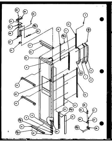 Freezer door hinge and trim parts