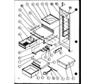 Amana SWDT25H-P7836021W refrigerator shelving and drawers diagram