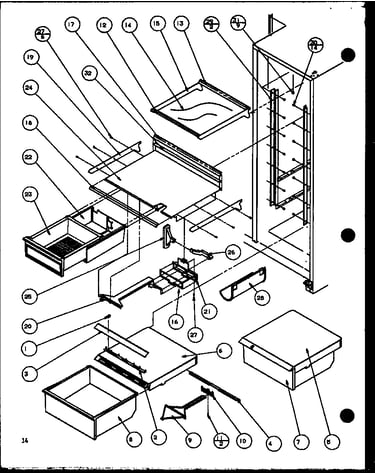 Refrigerator shelving and drawers