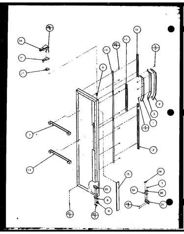 Freezer door hinge and trim parts (sx22j/p7870118w) (sx22j/p1104029w) (sx25j/p7870105w) (sx25j/p1104025w)