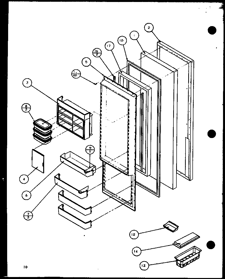 Refrigerator door (sx22j/p7870118w) (sx22j/p1104029w) (sx25j/p7870105w) (sx25j/p1104025w)