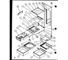 Amana SX22J-P7870118W refrigerator shelving and drawers (sx22j/p7870118w) (sx22j/p1104029w) (sx25j/p7870105w) (sx25j/p1104025w) diagram
