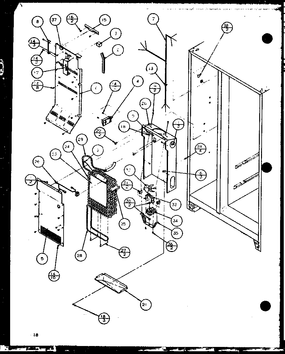 Freezer evaporator and air handling (sx22j/p7870118w) (sx22j/p1104029w) (sx25j/p7870105w) (sx25j/p1104025w)