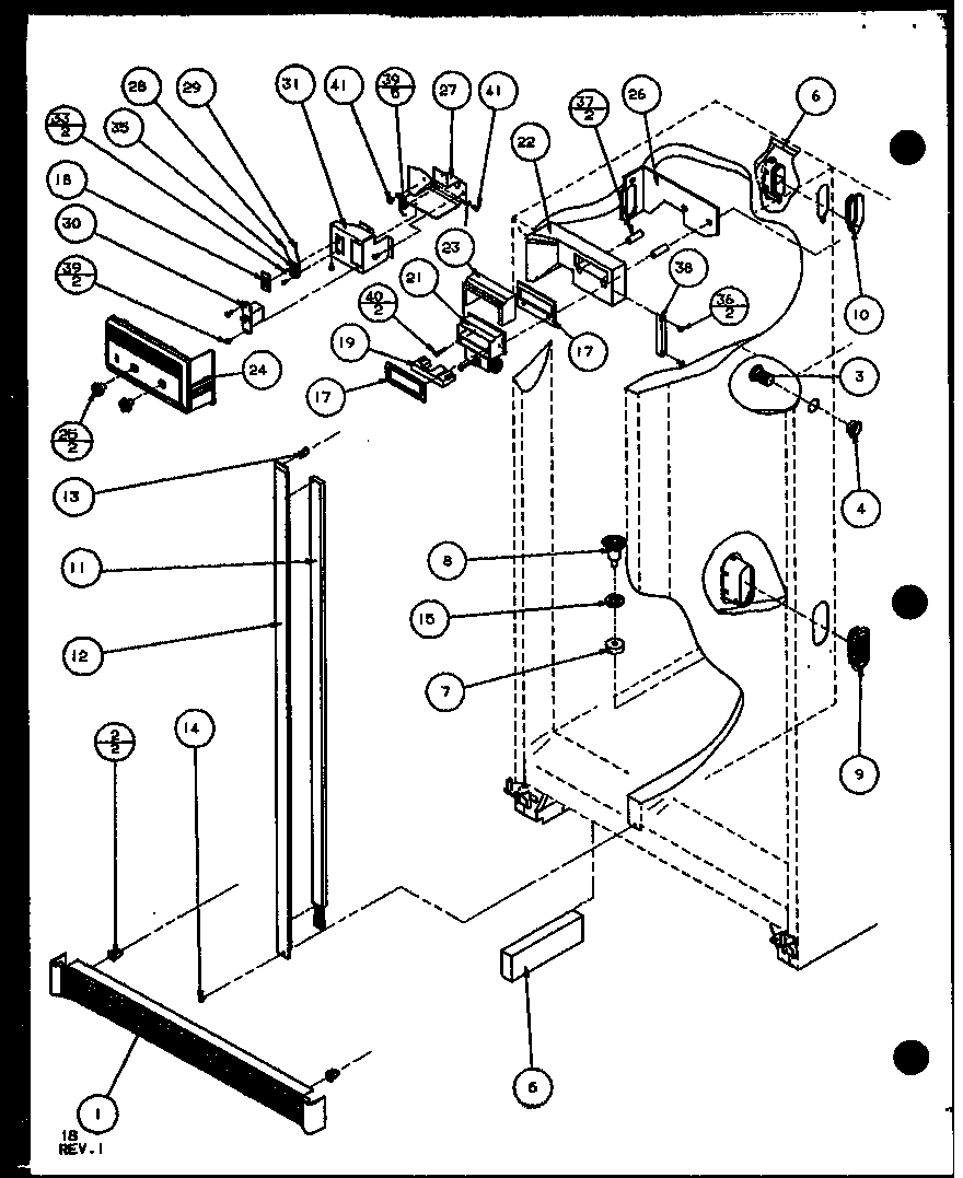 REFRIGERATOR/FREEZER CONTROLS AND CABINET PARTS (SXI20J/P7870122W)