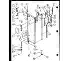 Amana SLDE25J-P7870137W refrigerator door hinge and trim parts diagram