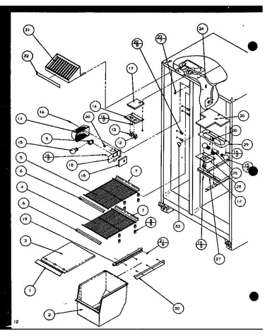 Freezer shelving and refrigerator light