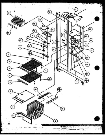 Freezer shelving and refrigerator light (sbi20k/p1117802w)