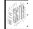 Amana SXD22J-P1116103W freezer door (sxd25j/p1116401w) (sxd25j/p1116402w) diagram
