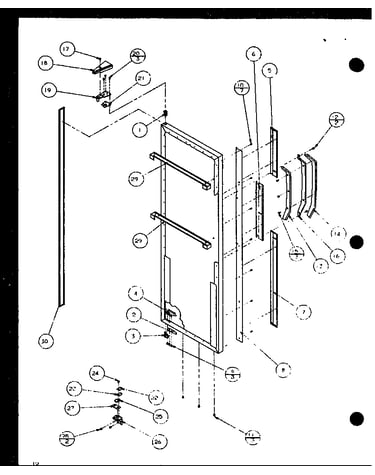 Refrigerator door (sxd25j/p1116401w) (sxd25j/p1116402w)
