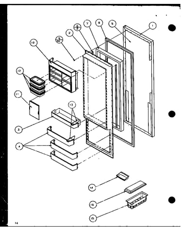 Refrigerator door (sxd25j/p1116401w) (sxd25j/p1116402w)