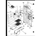 Amana SXD25JB-P1116403W freezer shelving and refrigerator light (sxd25j/p1116401w) (sxd25j/p1116402w) diagram