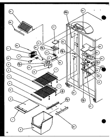 Freezer shelving and refrigerator light (sxd25j/p1116401w) (sxd25j/p1116402w)
