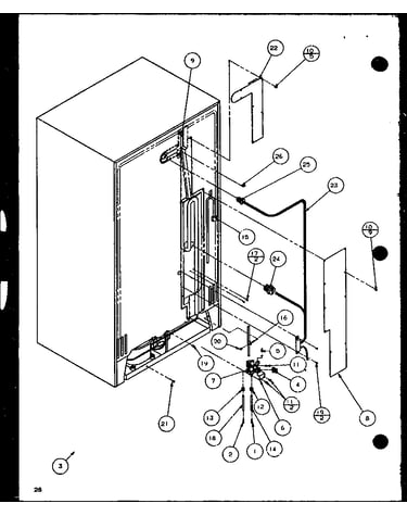 Cabinet back (sxd25j/p1116401w) (sxd25j/p1116402w)