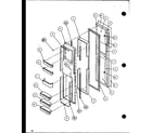 Amana SXD22J-P1116103W freezer door (sxd25jb/p1116403w) (sxd25jb/p1116404w) diagram