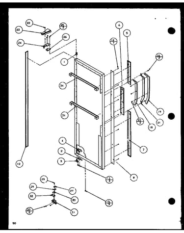 Refrigerator door (sxd22j/p1116103w) (sxd22j/p1116104w)