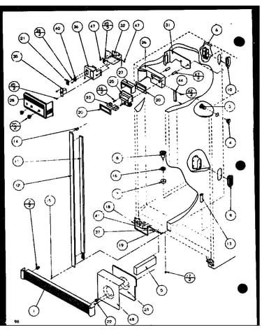 Refrigerator/freezer controls and cabinet part (sxd22j/p1116103w) (sxd22j/p1116104w)