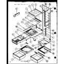 Amana 36278L-P1121803WL refrigerator shelving and drawers diagram