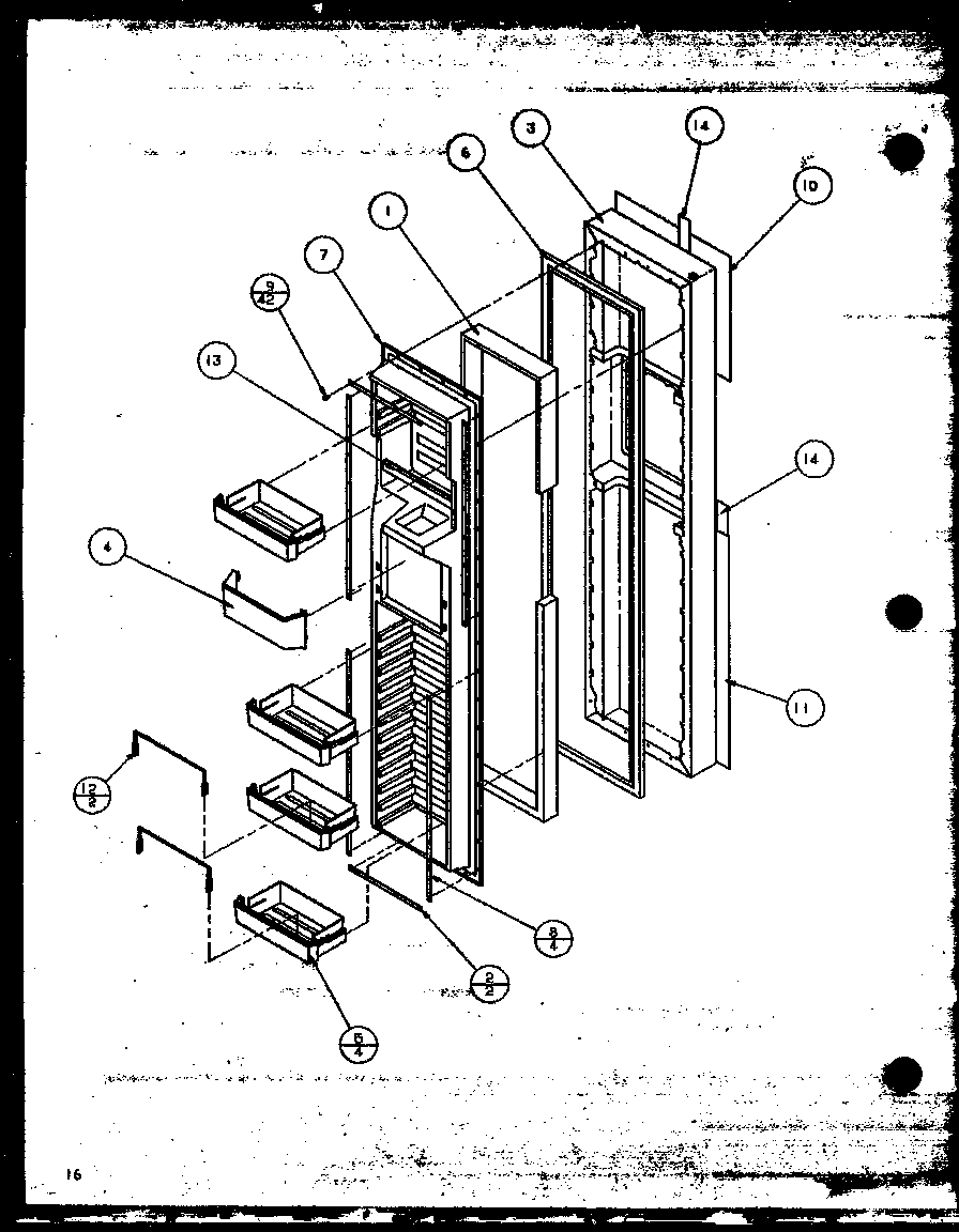 Freezer door (szde27mw/p1124401ww) (szde27ml/p1124401wl) (szde27mbw/p1124402ww) (szde27mbl/p1124402wl) (szde27mpw/p1124403ww) (szde27mpe/p1124403we) (szde27mpl/p1124403wl)