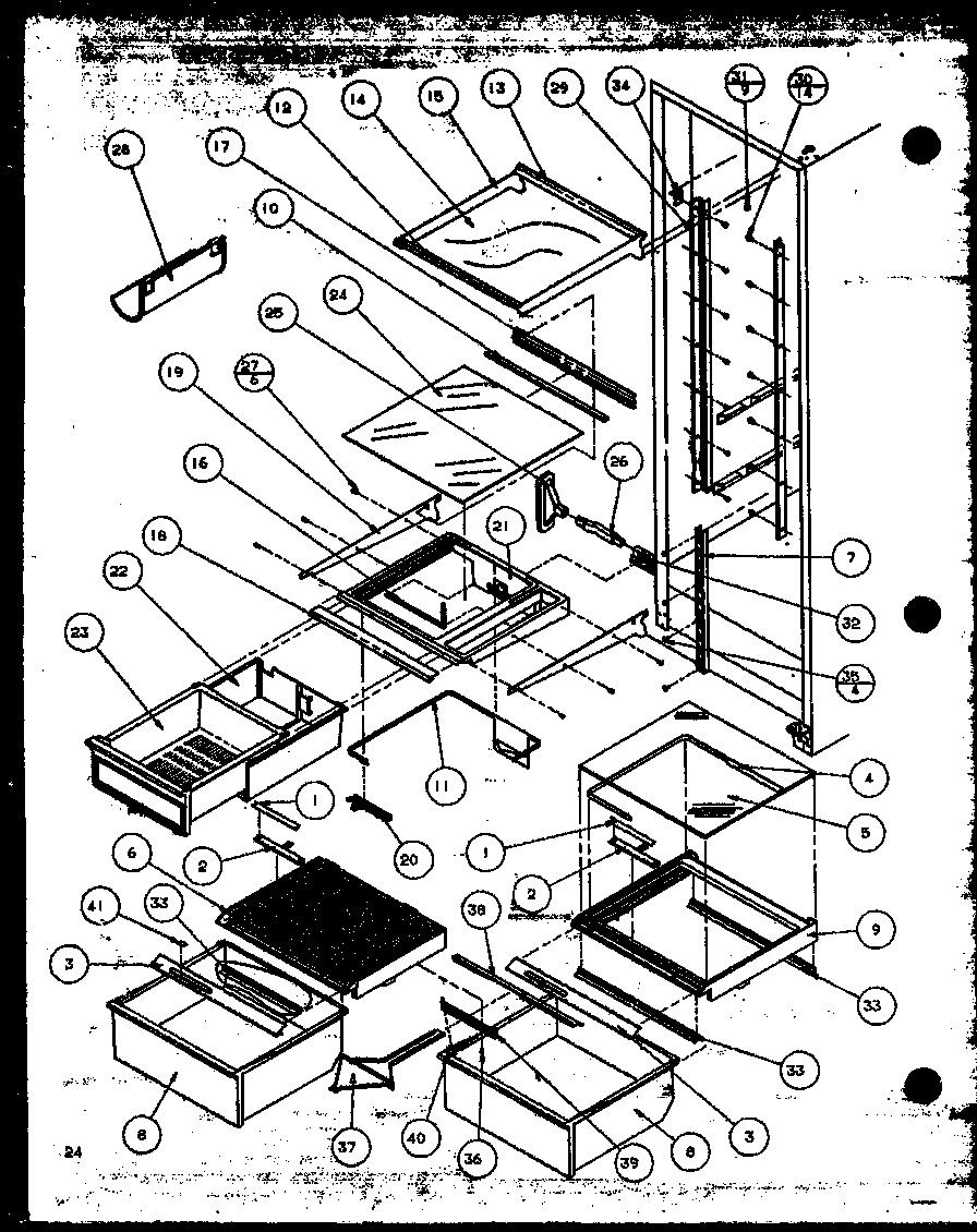 Refrigerator shelving and drawers (szde20mw/p1120301ww) (szde20ml/p1120301wl) (szde20mbw/p1120302ww) (szde20mbl/p1120302wl) (szde20mpw/p1120303ww) (szde20mpl/p1120303wl) (szde20mpe/p1120303we)