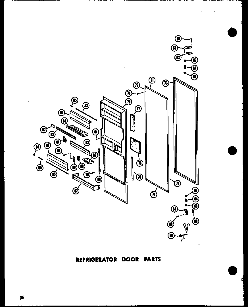 Refrigerator door parts