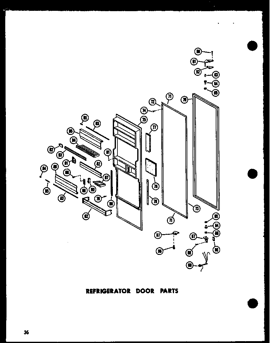 REFRIGERATOR DOOR PARTS (SR25N-1-C/P60230-73WC) (SR25N-1-A/P60230-73WA) (SR25N-1/P60230-73W) (SR25N-1-AG/P60230-73WG) (SD25N-1/P60230-74W) (SD25N-1-C/P60230-74WC) (SD25N-1-AG/P60230-74WG) (SD25N-1-A/P60230-74WA) (SPN22N/P60230-16W) (SPN22N-C/P60230-16WC)