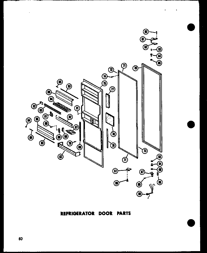 REFRIGERATOR DOOR PARTS (ESR17N/P60230-3W) (ESR17N-AG/P60230-3WG) (ESR17N-C/P60230-3WC) (ESR17N-A/P60230-3WA) (ESR22N-A/P60230-10WA) (ESR22N-C/P60230-10WC) (ESR22N-AG/P60230-10WG) (ESR22N/P60230-10W) (SR25N-1-C/P60230-81WC) (SR25N-1-A/P60230-81WA) (SR25N-