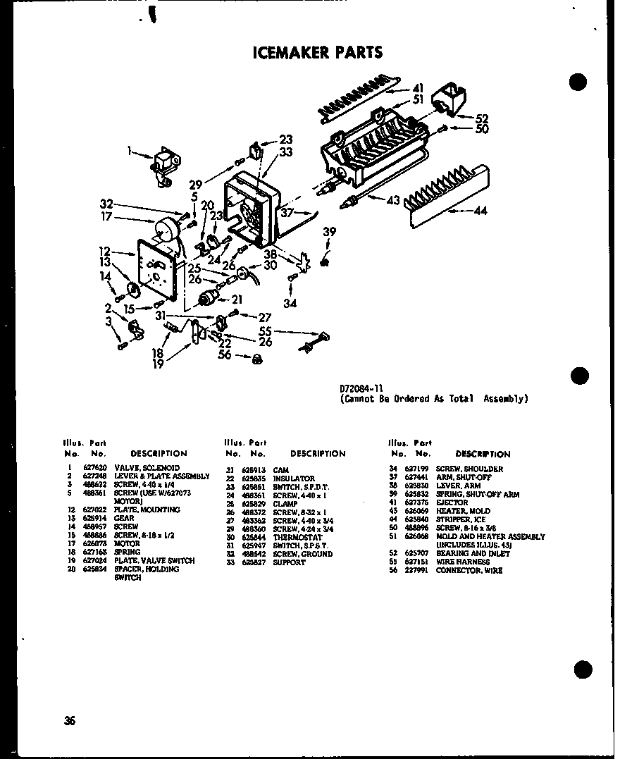ICEMAKER PARTS (SRI519W-C/P73320-49WC) (SRI519W-A/P73320-49WA) (SRI519W-AG/P73320-49WG) (SRI519W/P73320-49W) (SRI519W-L/P73320-49WL)